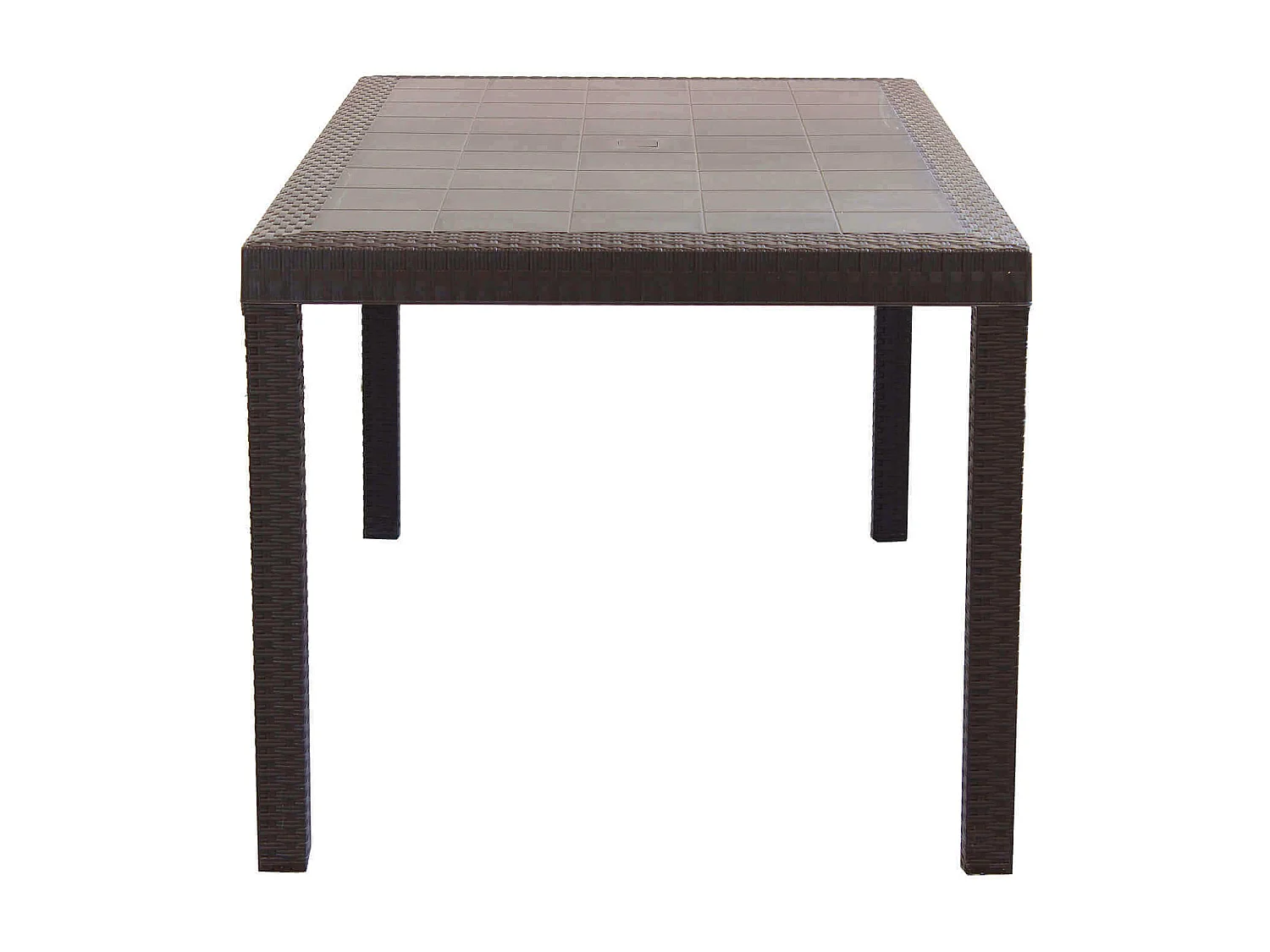 MilaniHome.it - Tavolo Da Giardino Rettangolare Fisso In Wicker Stampato Marrone Cm 150x90 Da Esterno Giardino Terrazzo Portico Locale Bardi coloreMarrone