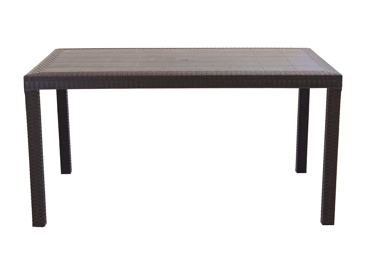 MilaniHome.it - Tavolo Da Giardino Rettangolare Fisso In Wicker Stampato Marrone Cm 150x90 Da Esterno Giardino Terrazzo Portico Locale Bardi coloreMarrone