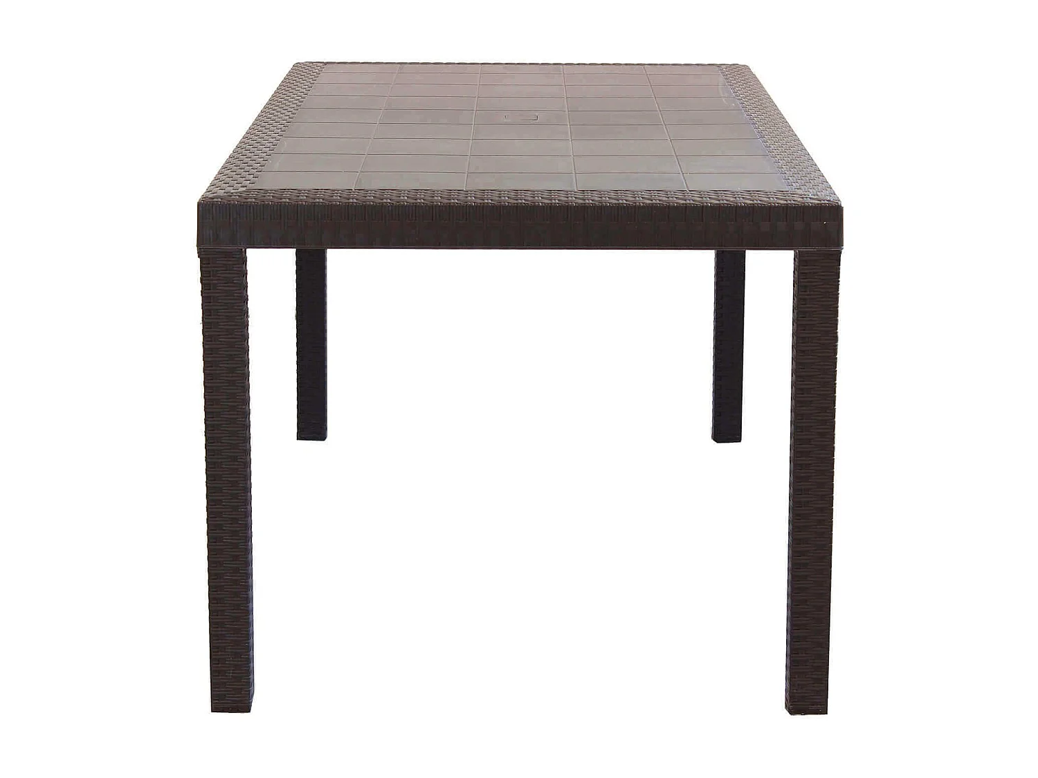 MilaniHome.it - Tavolo Da Giardino Rettangolare Fisso In Wicker Stampato Marrone Cm 150x90 Da Esterno Giardino Terrazzo Portico Locale Bardi coloreMarrone