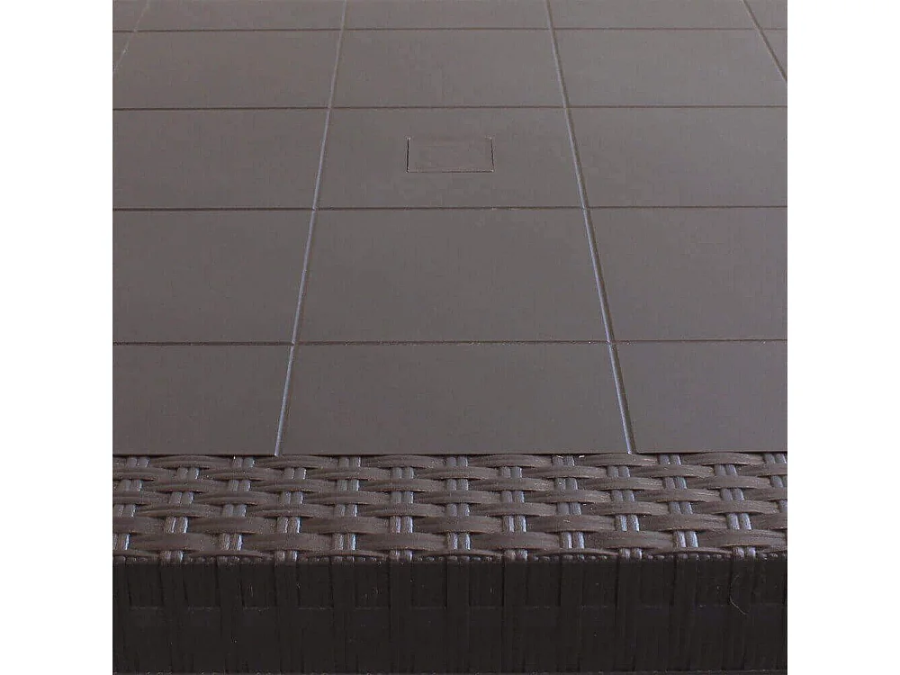 MilaniHome.it - Tavolo Da Giardino Rettangolare Fisso In Wicker Stampato Marrone Cm 150x90 Da Esterno Giardino Terrazzo Portico Locale Bardi coloreMarrone