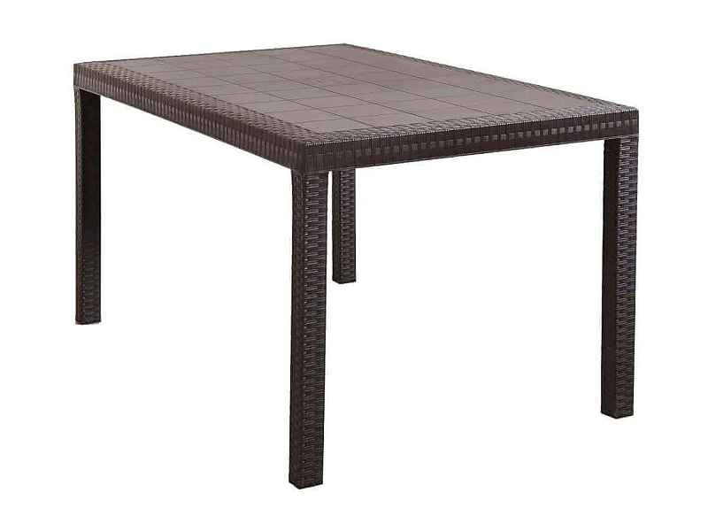 MilaniHome.it - Tavolo Da Giardino Rettangolare Fisso In Wicker Stampato Marrone Cm 150x90 Da Esterno Giardino Terrazzo Portico Locale Bardi coloreMarrone