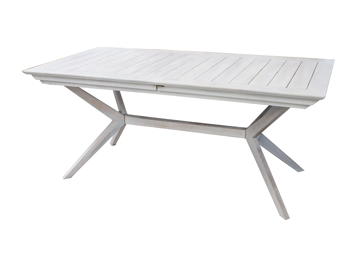 MilaniHome.it - Tavolo Rettangolare Allungabile In Legno Di Acacia 180/240x90 Bianco Per Esterno Giardino Portico Ristorante Bar Hoteldi coloreBianco