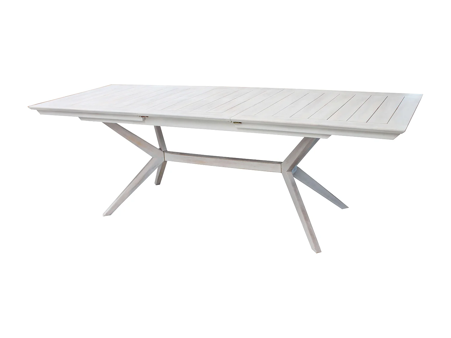 MilaniHome.it - Tavolo Rettangolare Allungabile In Legno Di Acacia 180/240x90 Bianco Per Esterno Giardino Portico Ristorante Bar Hoteldi coloreBianco