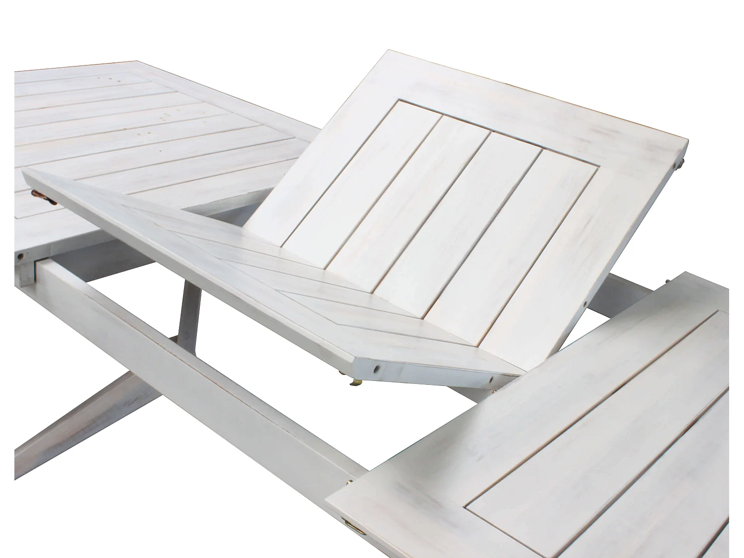 MilaniHome.it - Tavolo Rettangolare Allungabile In Legno Di Acacia 180/240x90 Bianco Per Esterno Giardino Portico Ristorante Bar Hoteldi coloreBianco