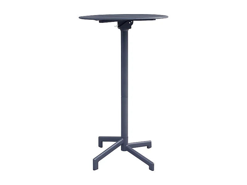 MilaniHome.it - Tavolo Alto In Metallo Per Bar Da Esterno Giardino Con Piano Ribaltabile, Cm diametro 60x102 H Colore Grigio scurodi coloreGrigio scuro