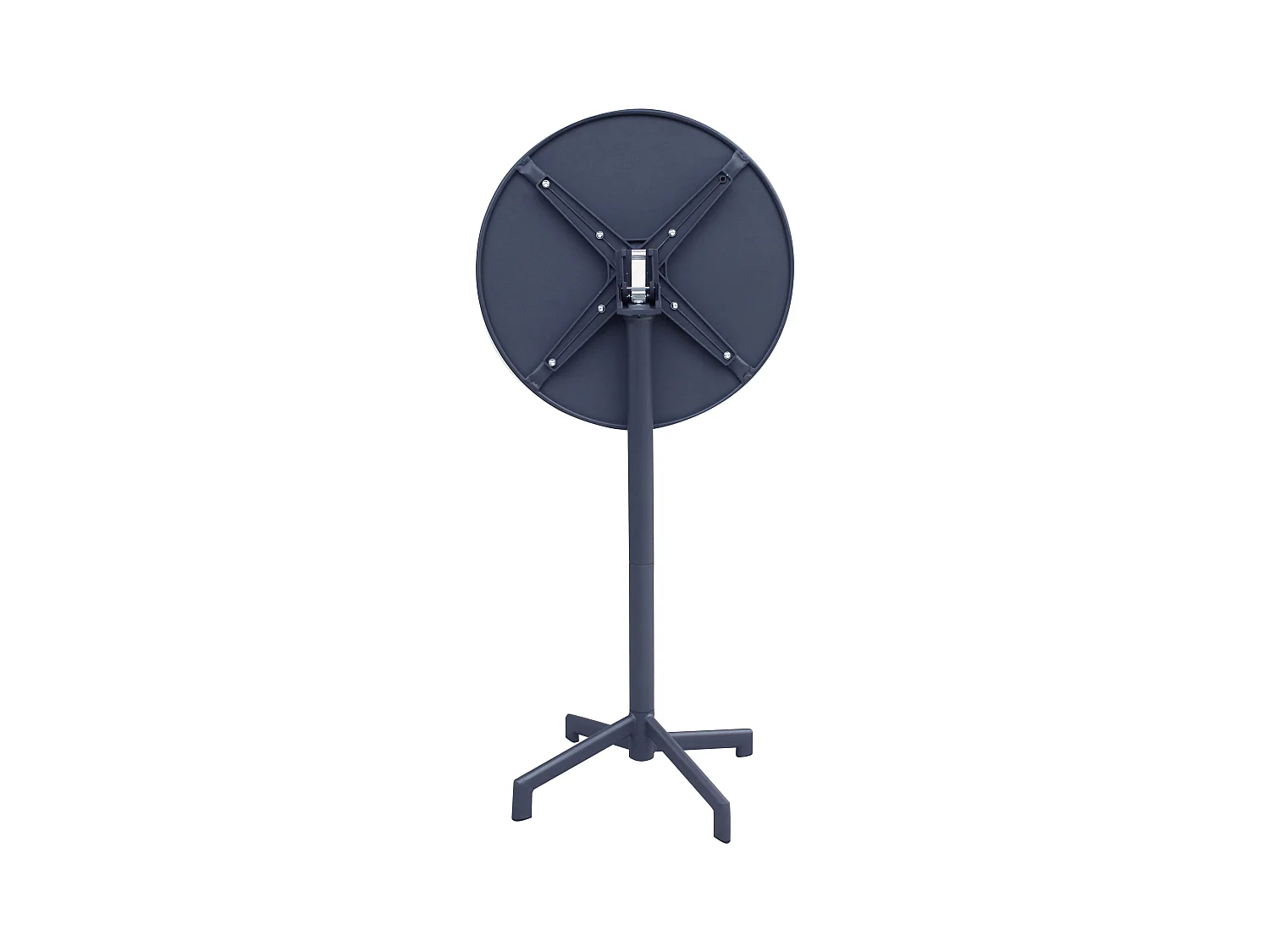 MilaniHome.it - Tavolo Alto In Metallo Per Bar Da Esterno Giardino Con Piano Ribaltabile, Cm diametro 60x102 H Colore Grigio scurodi coloreGrigio scuro