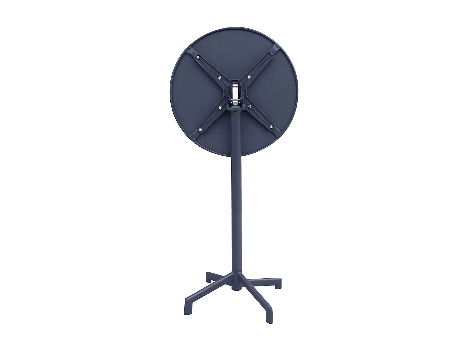 MilaniHome.it - Tavolo Alto In Metallo Per Bar Da Esterno Giardino Con Piano Ribaltabile, Cm diametro 60x102 H Colore Grigio scurodi coloreGrigio scuro