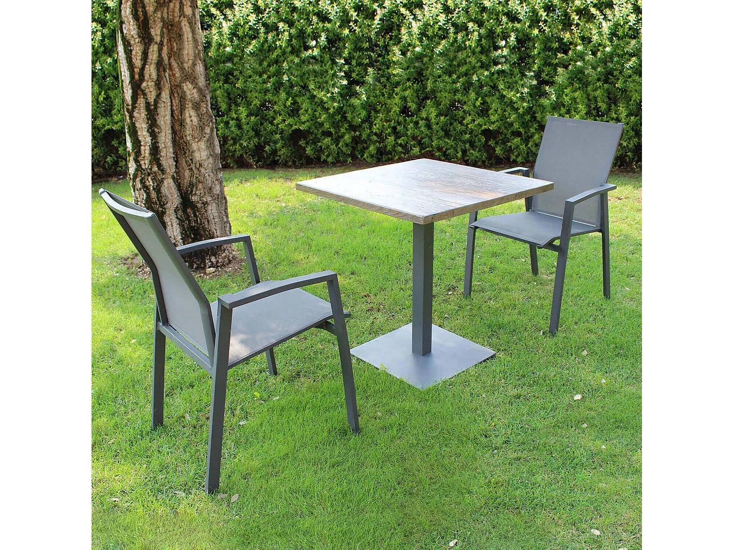 MilaniHome.it - Piano Per Tavolo Moderno A Colonna Da Assemblare Ideale Per Bar E Ristoranti, 70x70 Cm, Cm 70x70di coloreGrigio