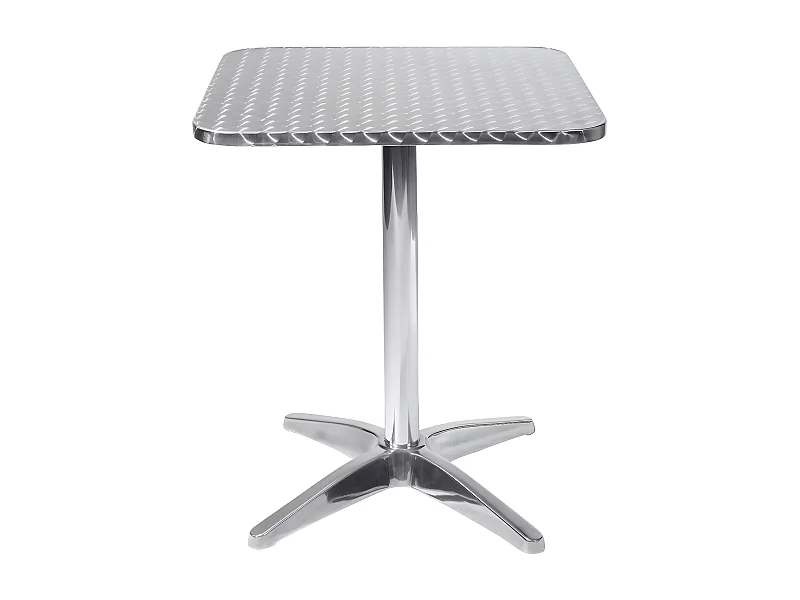 MilaniHome.it - Tavolo Bar Quadrato Fisso A Colonna In Acciaio E Alluminio Waterproof 60x60 Per Esterno Portico Ristorante Gelateria Hoteldi coloreGrigio