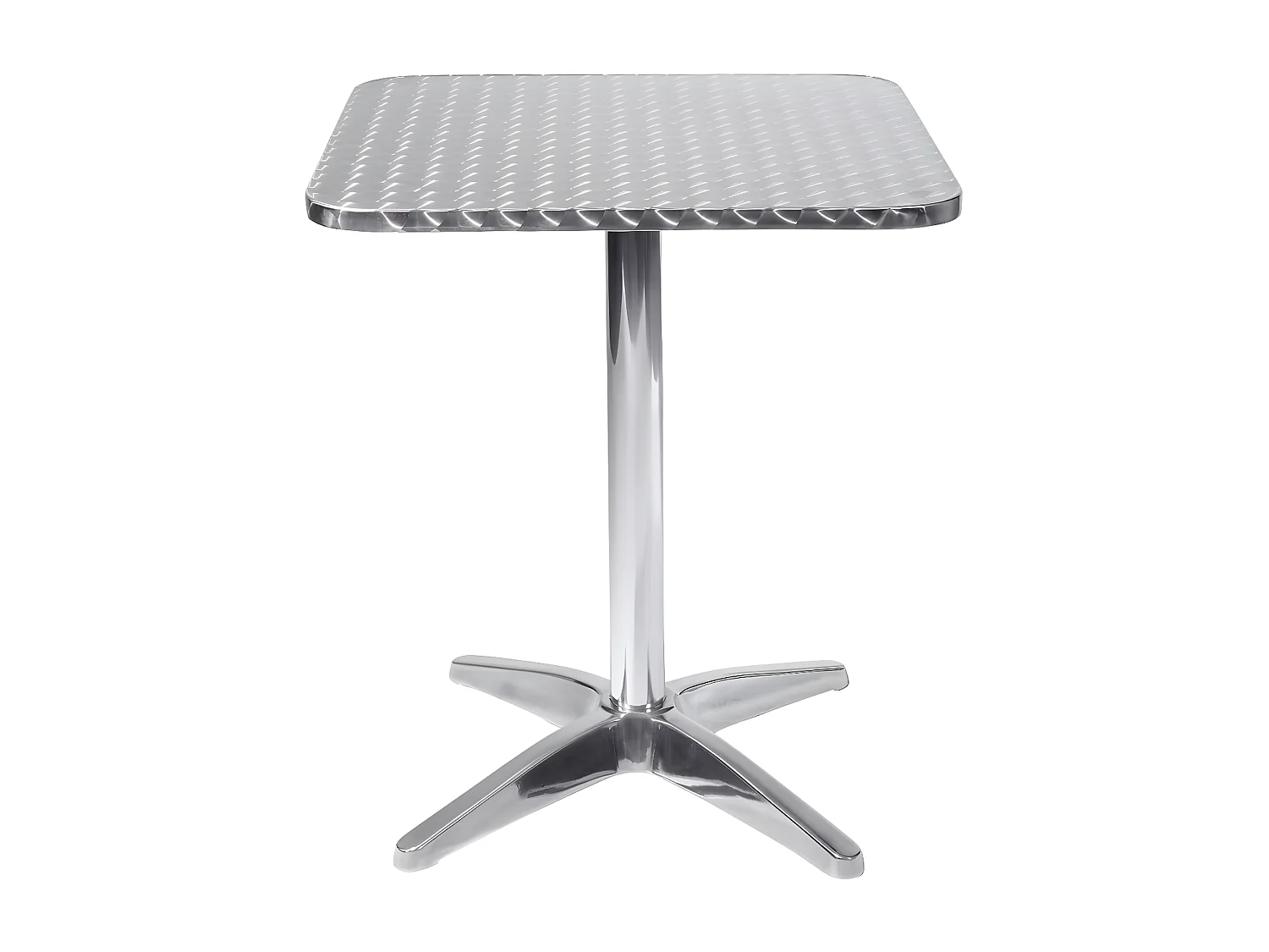 MilaniHome.it - Tavolo Bar Quadrato Fisso A Colonna In Acciaio E Alluminio Waterproof 60x60 Per Esterno Portico Ristorante Gelateria Hoteldi coloreGrigio