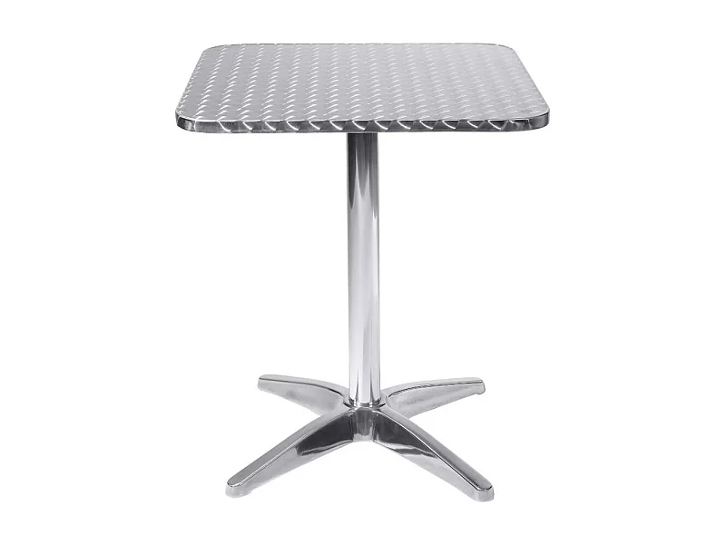 MilaniHome.it - Tavolo Bar Quadrato Fisso A Colonna In Acciaio E Alluminio Waterproof 60x60 Per Esterno Portico Ristorante Gelateria Hoteldi coloreGrigio