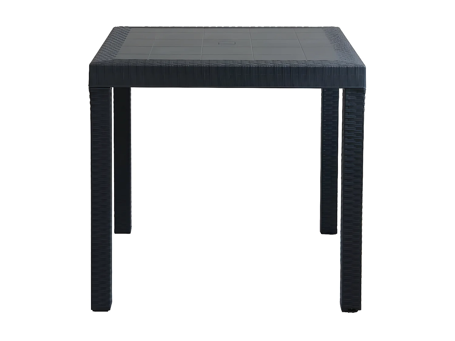 MilaniHome.it - Tavolo Da Giardino Quadrato Fisso In Wicker Stampato Antracite Cm 80x80 Da Esterno Giardino Terrazzo Portico Locale Bardi coloreAntracite