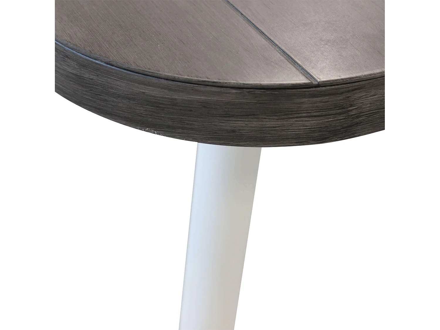 MilaniHome.it - Tavolo Rettangolare Fisso In Alluminio Bianco 160x90 Con Piano Grigio Effetto Legno Per Esterno Giardinodi coloreGrigio