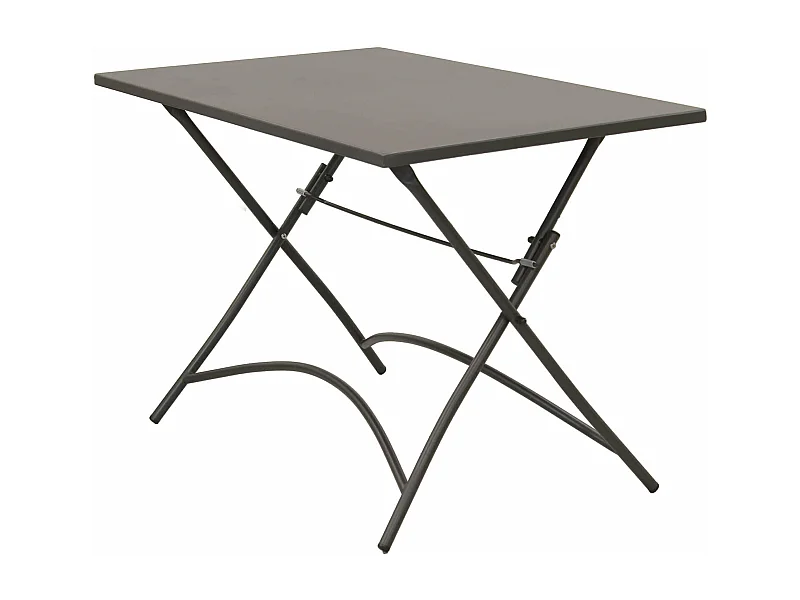 MilaniHome.it - Tavolo Pieghevole In Metallo Per Bar Da Esterno Giardino, Cm 110x70x72 H Colore Taupedi coloreTaupe