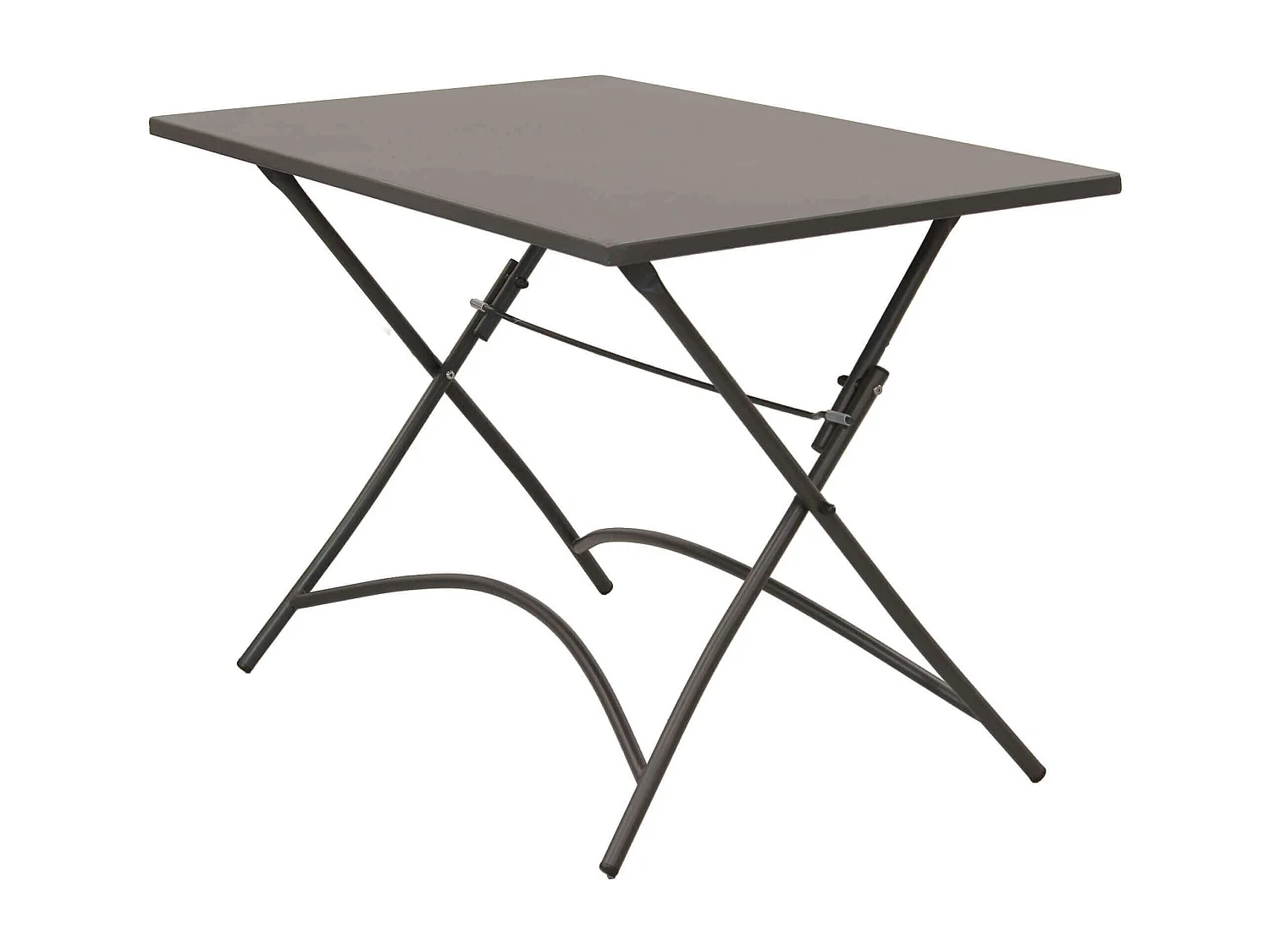 MilaniHome.it - Tavolo Pieghevole In Metallo Per Bar Da Esterno Giardino, Cm 110x70x72 H Colore Taupedi coloreTaupe