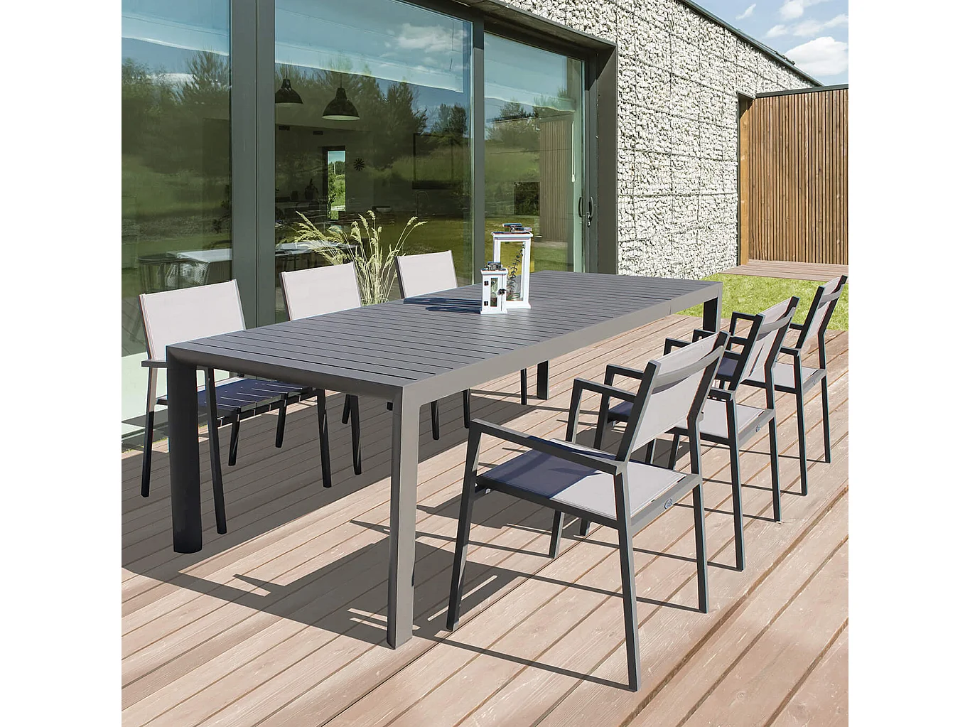 MilaniHome.it - Tavolo Da Giardino Allungabile In Alluminio 160/240x100 Colore Taupedi coloreTaupe