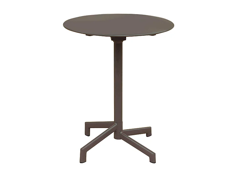 MilaniHome.it - Tavolo In Metallo Per Bar Da Esterno Giardino Con Piano Ribaltabile, Cm diametro 60x74 H Colore Taupedi coloreTaupe