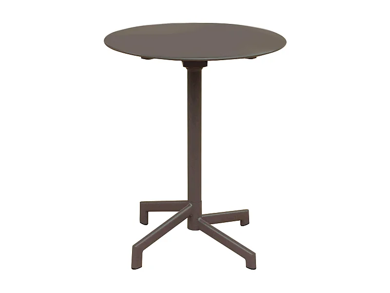 MilaniHome.it - Tavolo In Metallo Per Bar Da Esterno Giardino Con Piano Ribaltabile, Cm diametro 60x74 H Colore Taupedi coloreTaupe