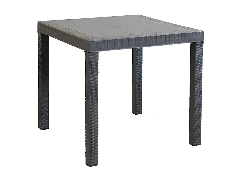 MilaniHome.it - Tavolo Da Giardino Quadrato Fisso In Wicker Stampato Taupe Cm 80x80 Da Esterno Giardino Terrazzo Portico Locale Bardi coloreTaupe