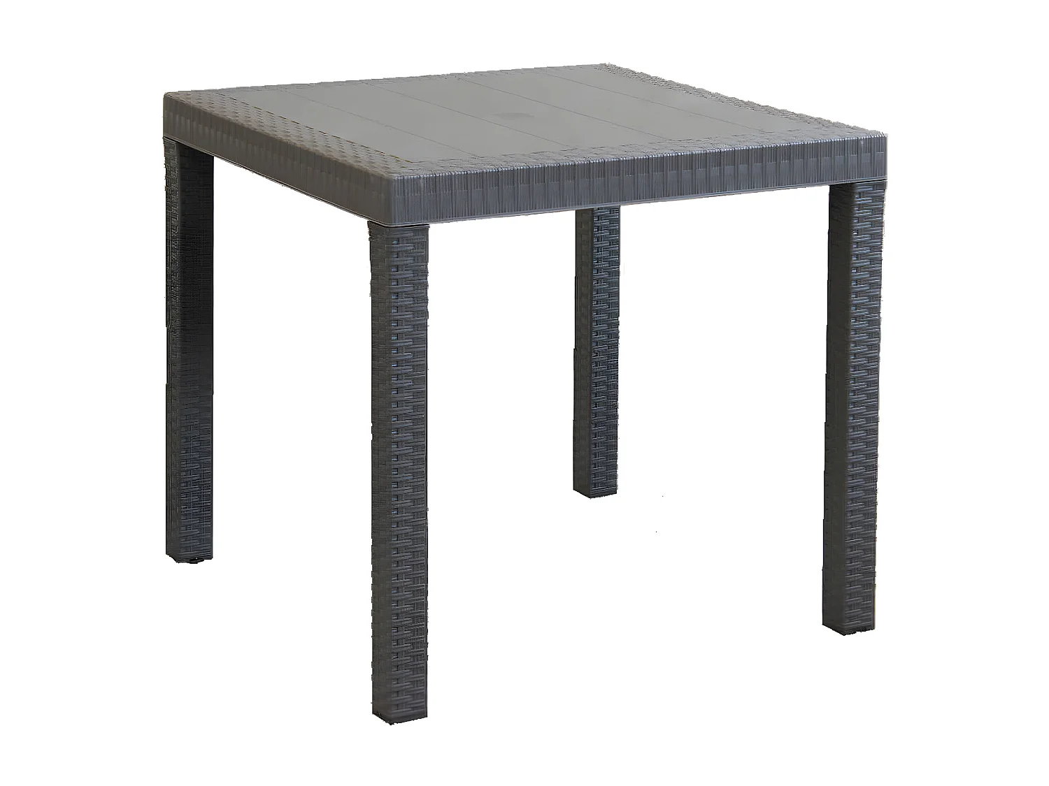 MilaniHome.it - Tavolo Da Giardino Quadrato Fisso In Wicker Stampato Taupe Cm 80x80 Da Esterno Giardino Terrazzo Portico Locale Bardi coloreTaupe