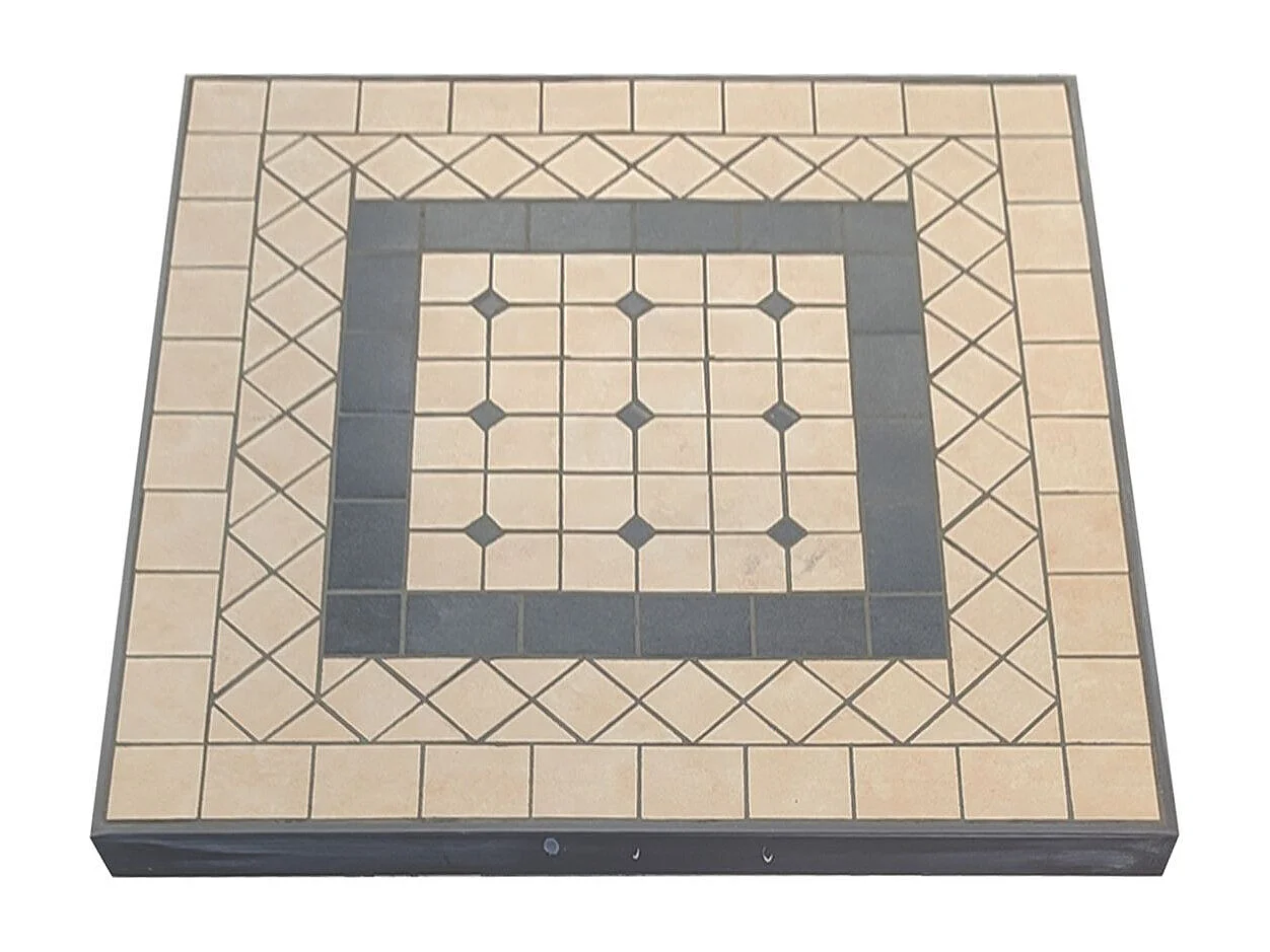 MilaniHome.it - Tavolo Quadrato Fisso In Ferro 80x80 Piano Mosaico Per Esterno Giardino, Portico, Ristorante, Gelateria Bar Hotel Albergodi coloreTaupe