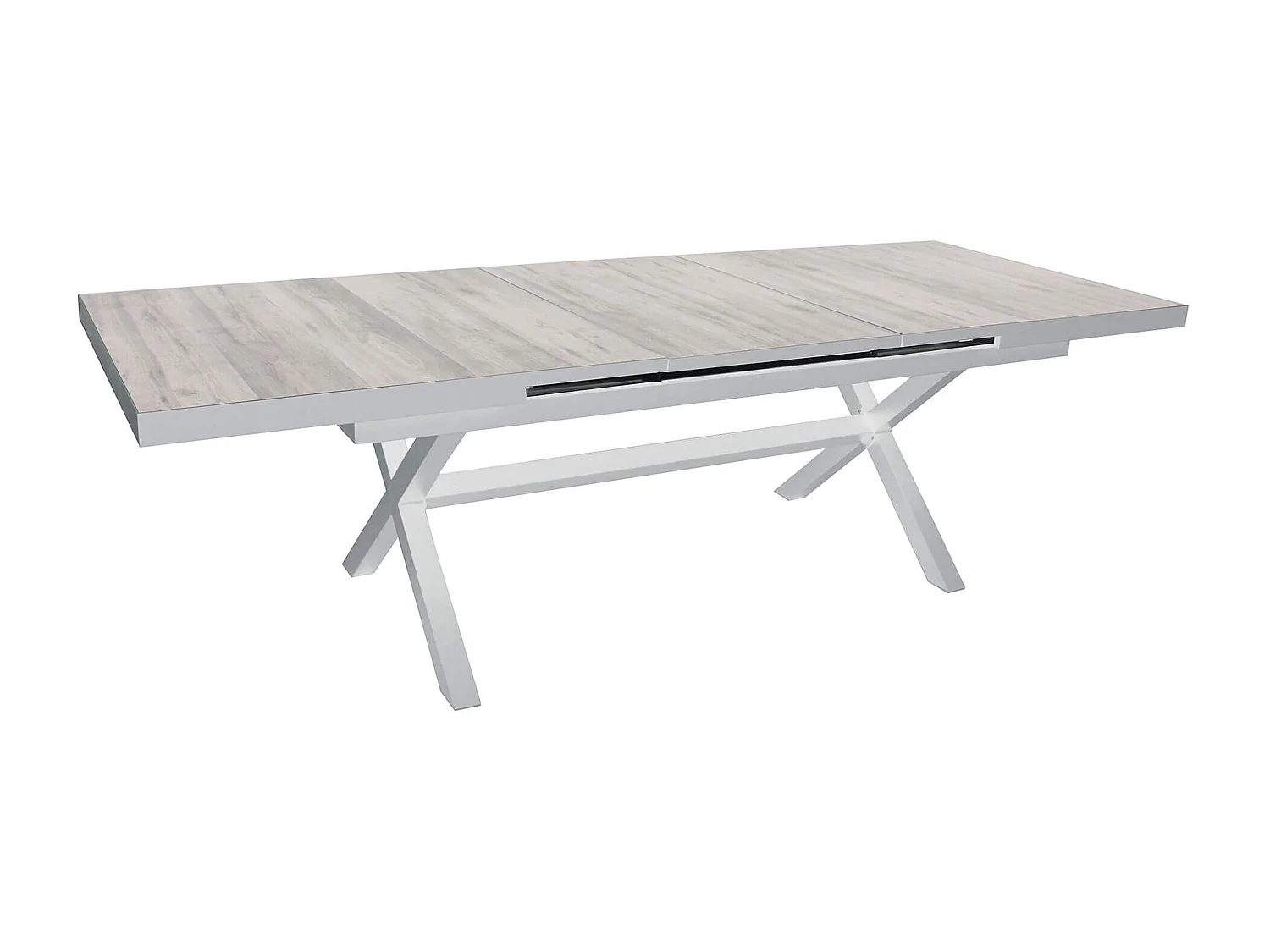 MilaniHome.it - Tavolo da giardino allungabile in alluminio e ceramica da esterno con piano in gres ad alta resistenza m 200/260x100di coloreBianco