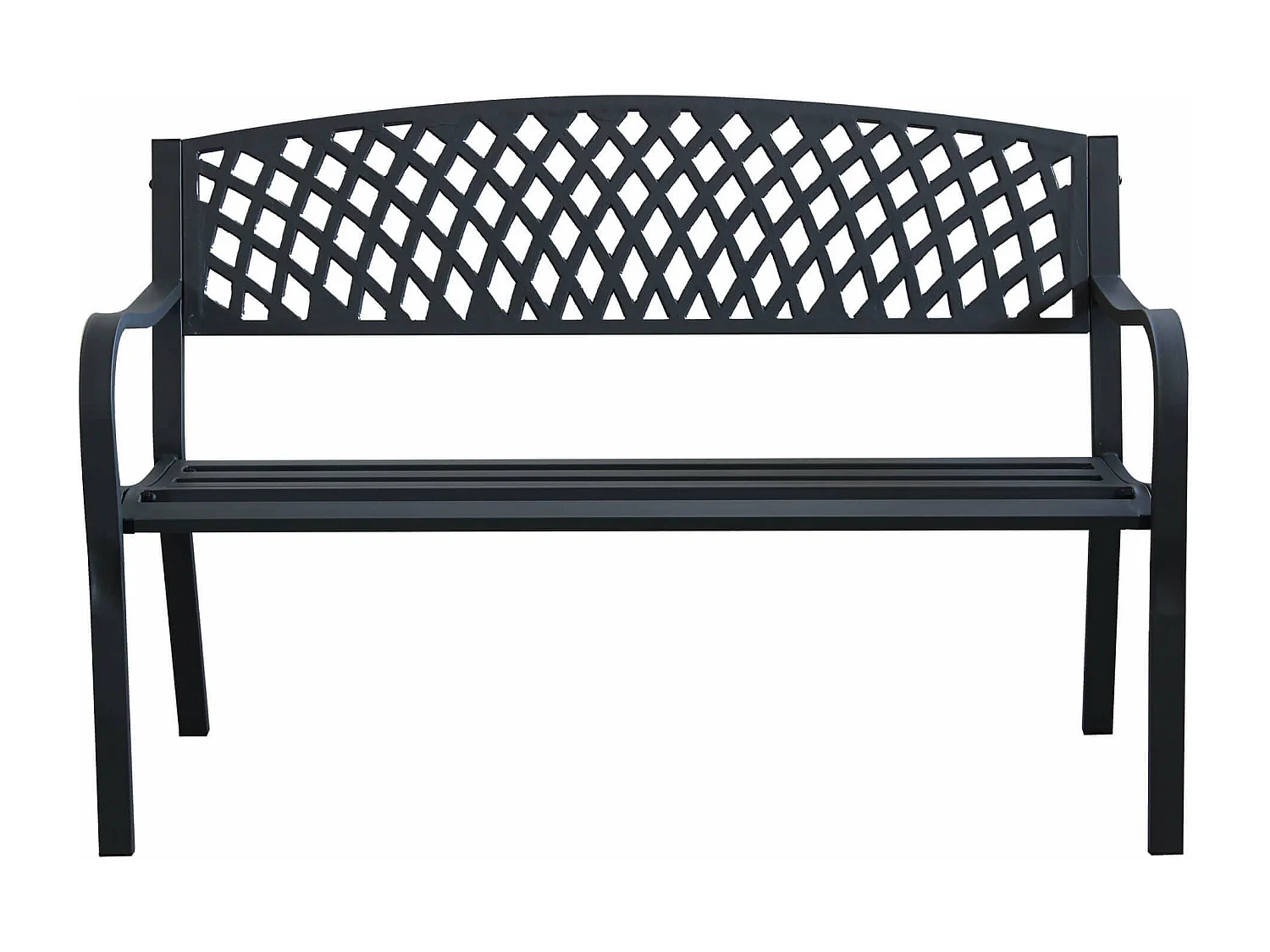 MilaniHome.it - Panchina 2 Posti In Ferro Nera Per Esterno Giardino, Portico, Ristorante, Gelateria Bar Hotel Albergodi coloreAntracite