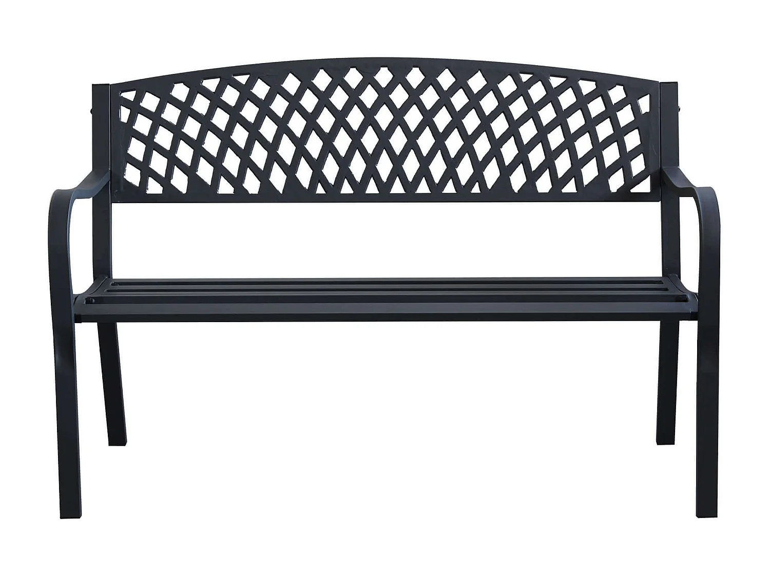 MilaniHome.it - Panchina 2 Posti In Ferro Nera Per Esterno Giardino, Portico, Ristorante, Gelateria Bar Hotel Albergodi coloreAntracite