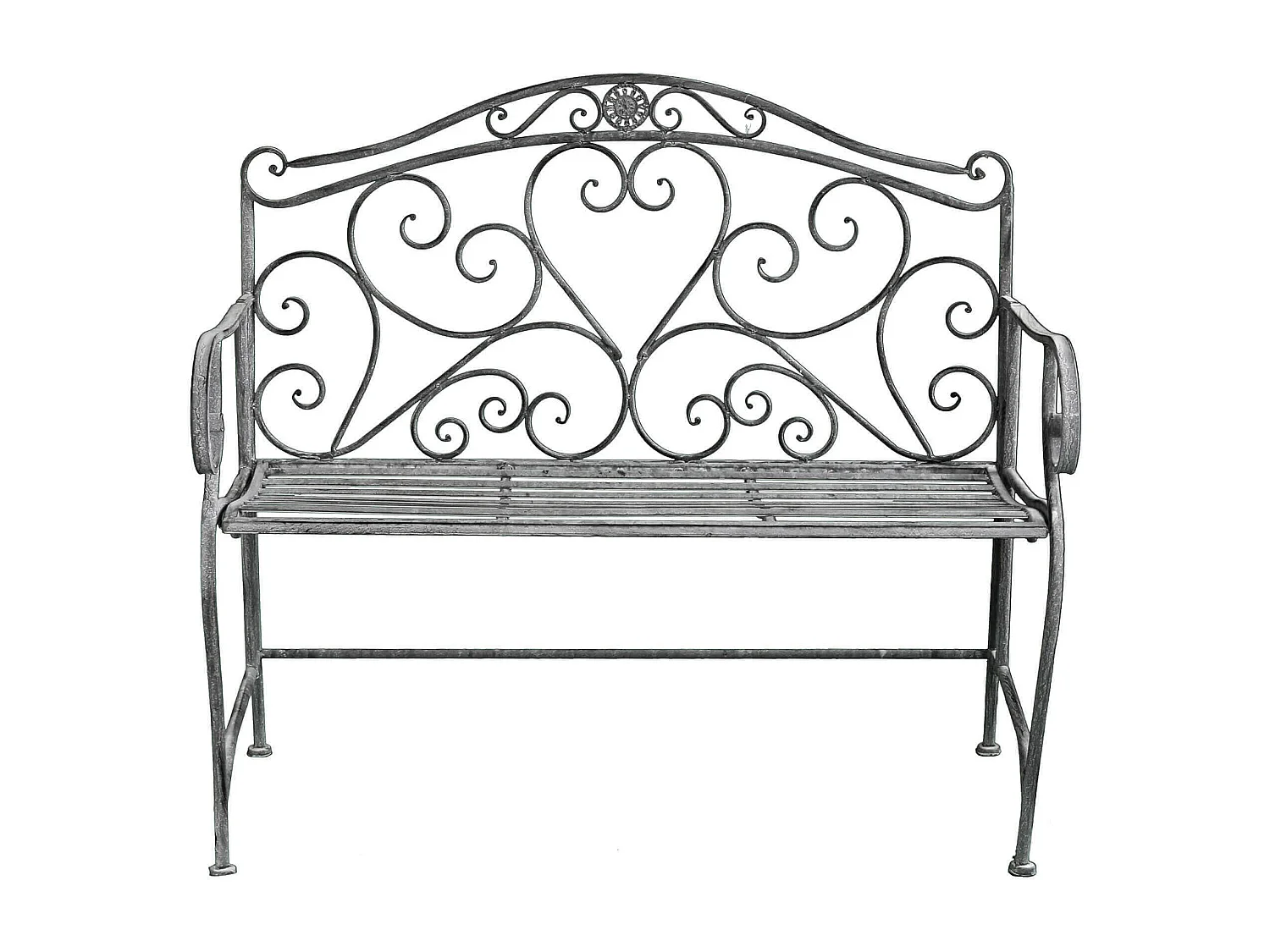 MilaniHome.it - Panca in ferro Per Interno Esterno Giardino Ristorante Bar Albergo colore bianco ossidatodi coloreBianco ossidato