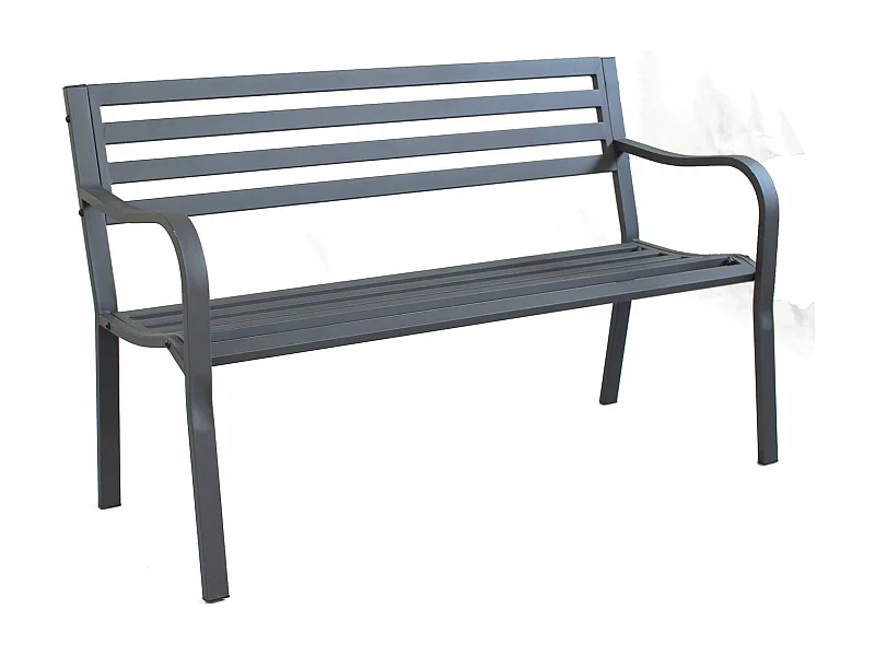 MilaniHome.it - Panchina 2 Posti In Ferro Nera Per Esterno Giardino, Portico, Ristorante, Gelateria Bar Hotel Albergodi coloreAntracite