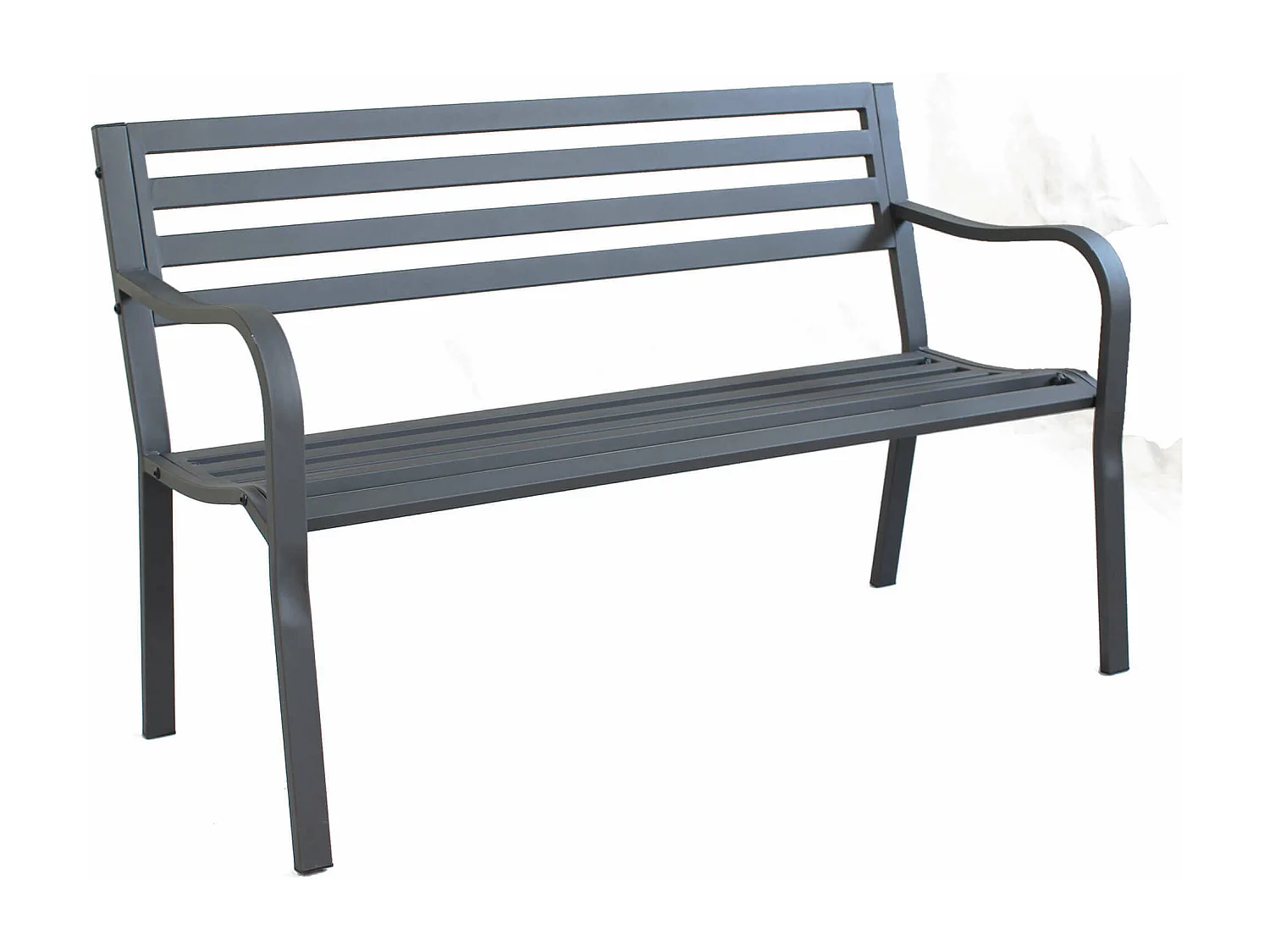 MilaniHome.it - Panchina 2 Posti In Ferro Nera Per Esterno Giardino, Portico, Ristorante, Gelateria Bar Hotel Albergodi coloreAntracite
