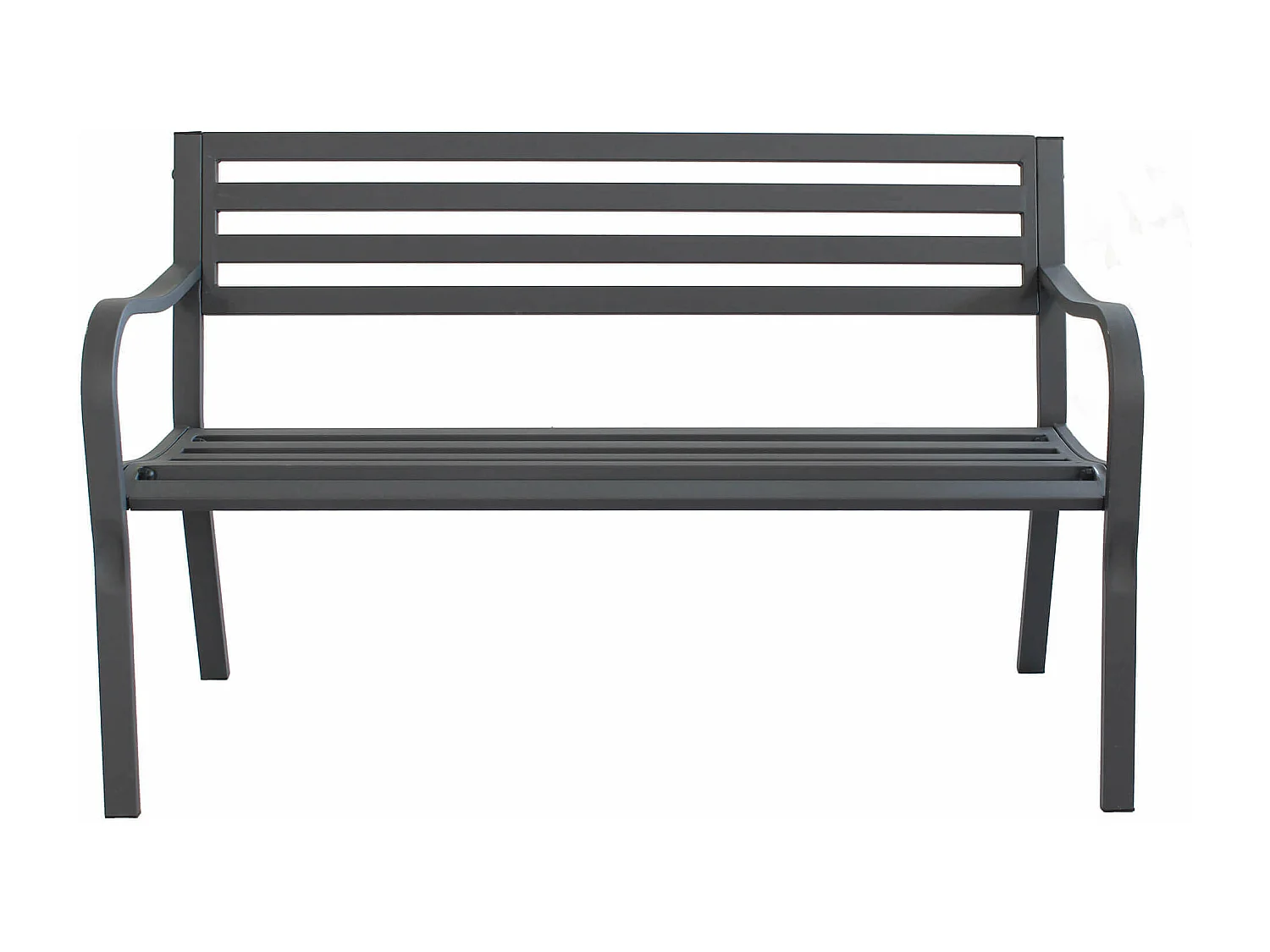 MilaniHome.it - Panchina 2 Posti In Ferro Nera Per Esterno Giardino, Portico, Ristorante, Gelateria Bar Hotel Albergodi coloreAntracite