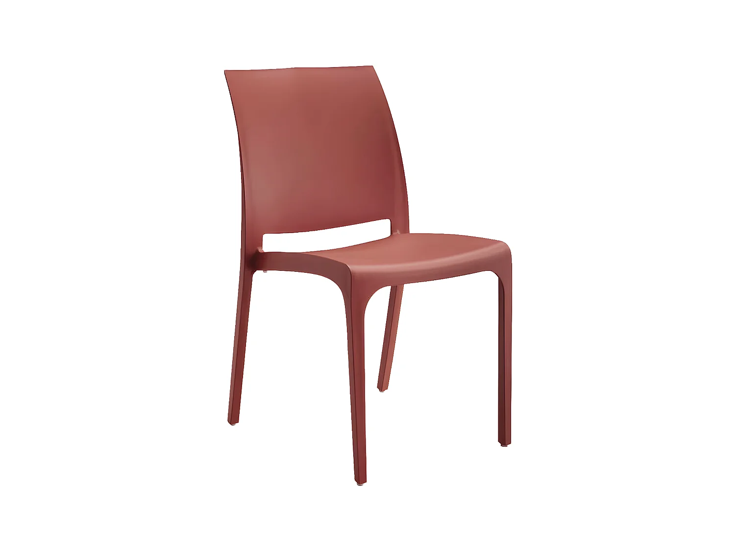 MilaniHome.it - set di 4 sedie poltrone da giardino in plastica design moderno colorata Rossodi coloreRosso