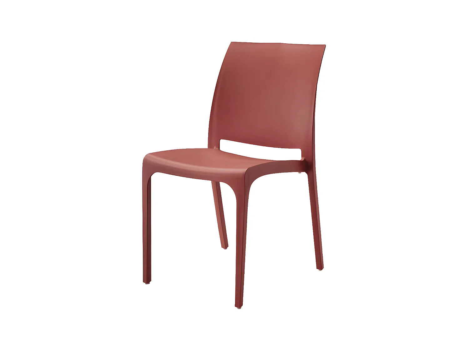 MilaniHome.it - set di 4 sedie poltrone da giardino in plastica design moderno colorata Rossodi coloreRosso