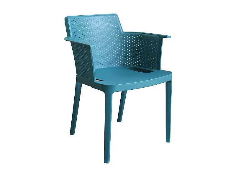 MilaniHome.it - set di 4 Poltrone in plastica per esterno giardino interno sala da pranzo colorata polipropilenedi coloreVerde petrolio