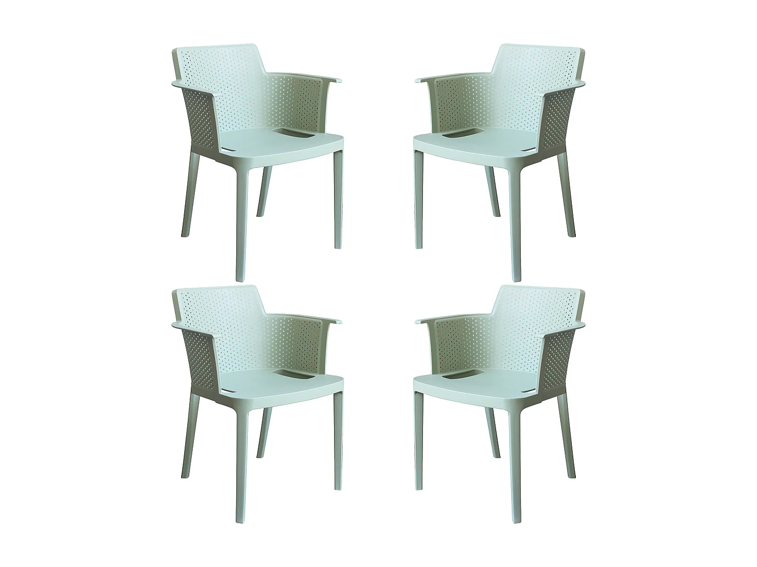 MilaniHome.it - set di 4 Poltrone in plastica per esterno giardino interno sala da pranzo colorata polipropilenedi coloreVerde menta