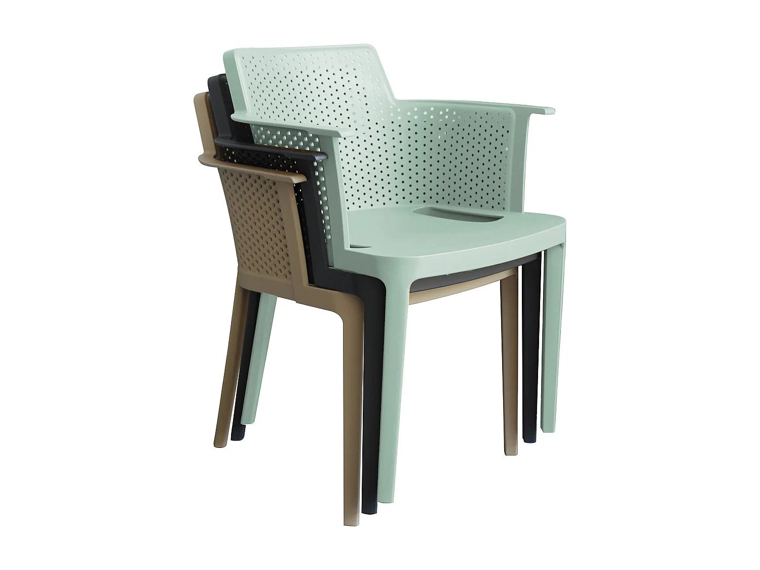 MilaniHome.it - set di 4 Poltrone in plastica per esterno giardino interno sala da pranzo colorata polipropilenedi coloreVerde menta