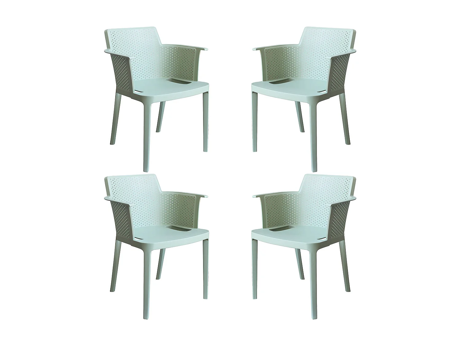 MilaniHome.it - set di 4 Poltrone in plastica per esterno giardino interno sala da pranzo colorata polipropilenedi coloreVerde menta