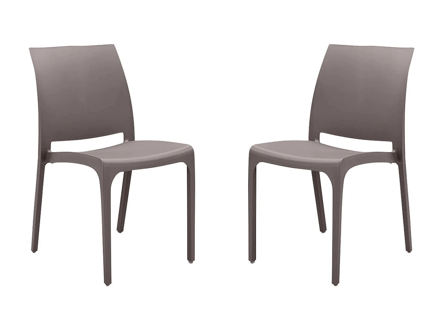 MilaniHome.it - set di 2 sedie poltrone da giardino in plastica design moderno colorata Taupedi coloreTaupe