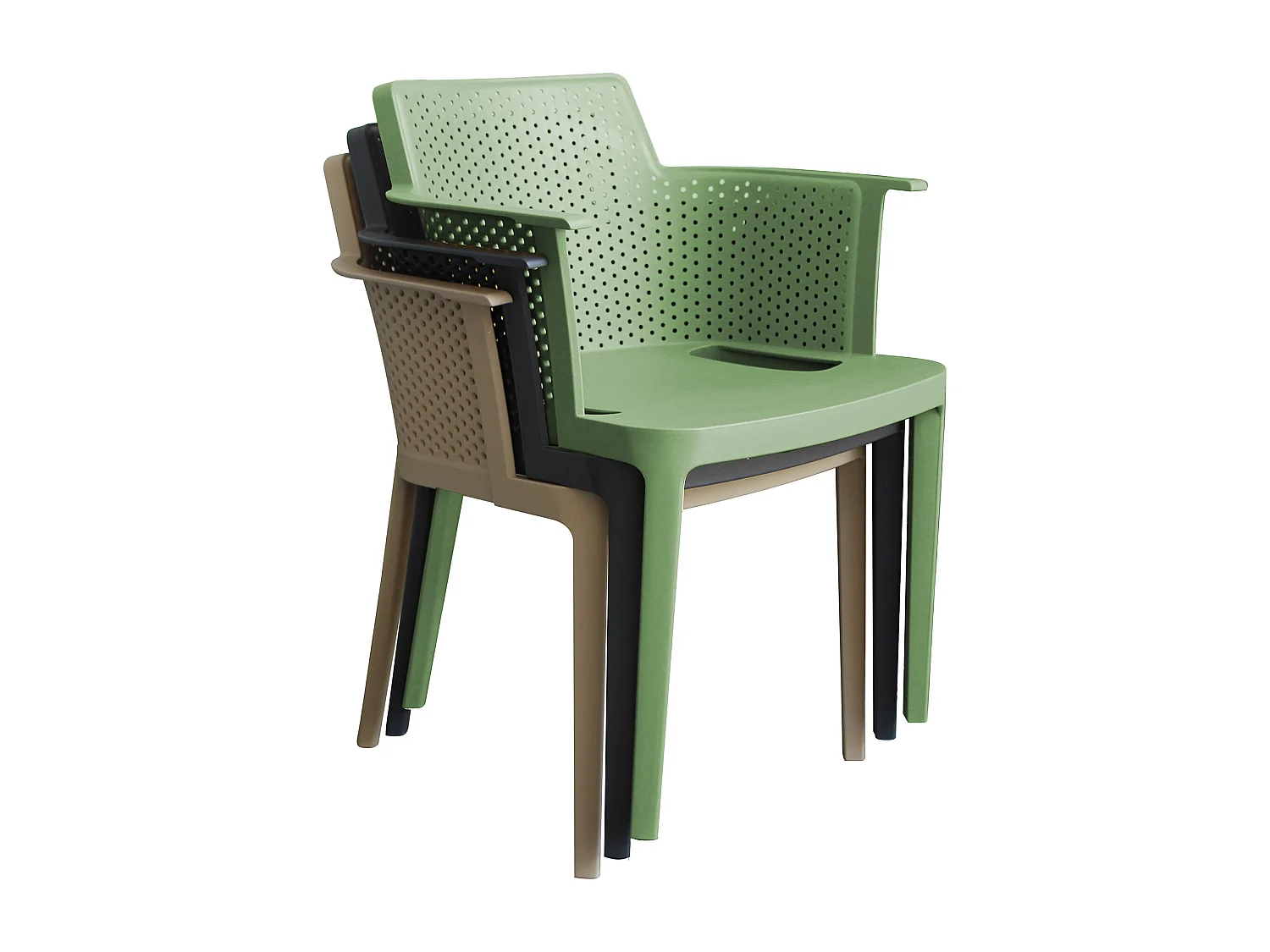 MilaniHome.it - Poltrona in plastica per esterno giardino interno sala da pranzo colorata polipropilenedi coloreVerde