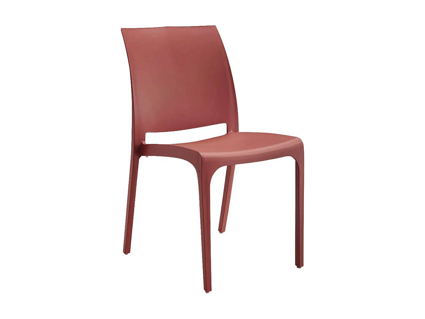 MilaniHome.it - set di 6 sedie poltrone da giardino in plastica design moderno colorata Rossodi coloreRosso