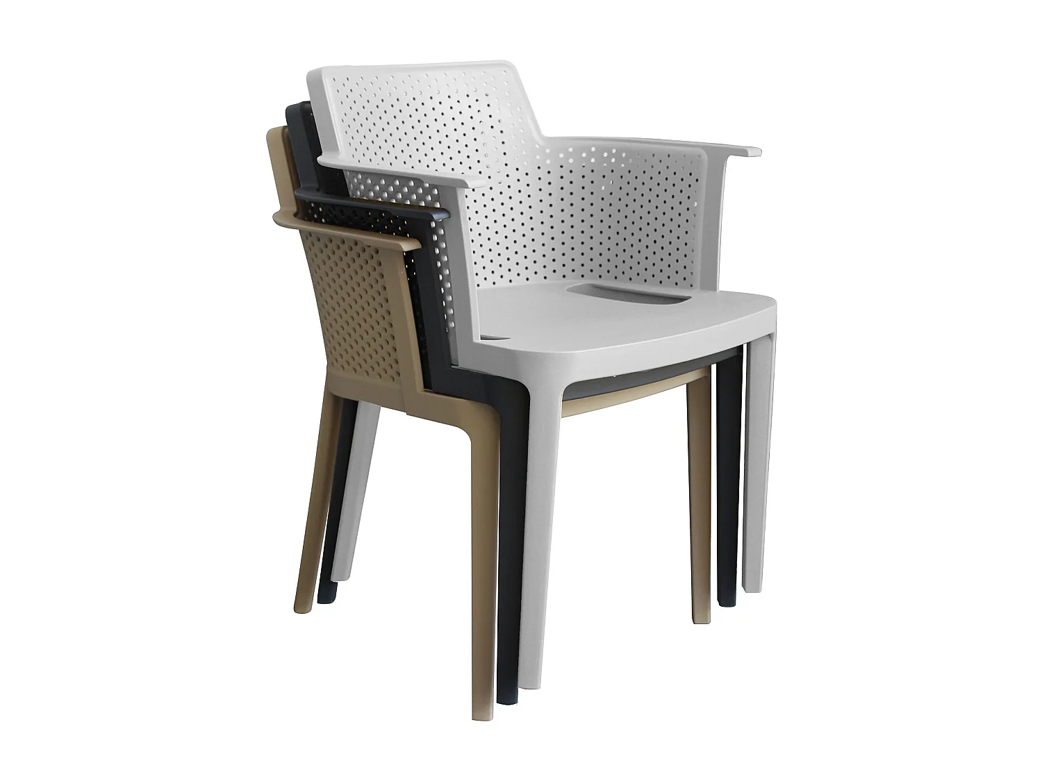 MilaniHome.it - Poltrona in plastica per esterno giardino interno sala da pranzo colorata polipropilenedi coloreGrigio