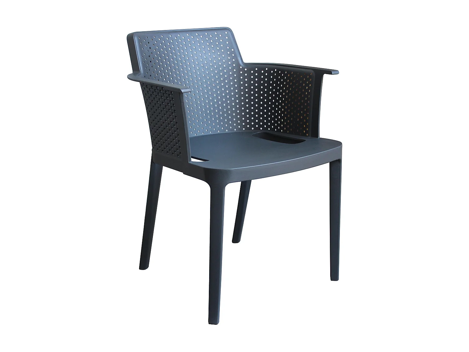 MilaniHome.it - set di 4 Poltrone in plastica per esterno giardino interno sala da pranzo colorata polipropilenedi coloreAntracite