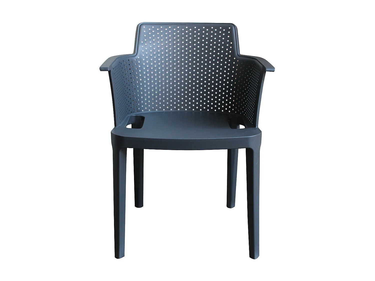 MilaniHome.it - set di 4 Poltrone in plastica per esterno giardino interno sala da pranzo colorata polipropilenedi coloreAntracite