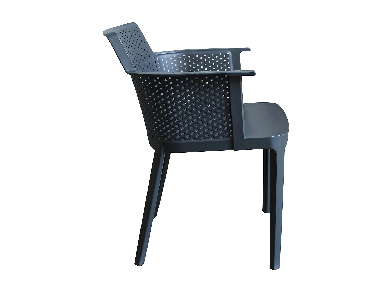 MilaniHome.it - set di 4 Poltrone in plastica per esterno giardino interno sala da pranzo colorata polipropilenedi coloreAntracite