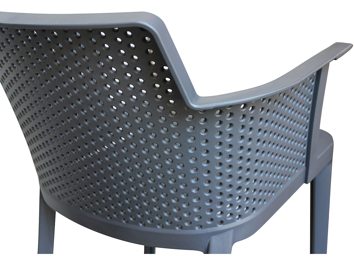 MilaniHome.it - set di 4 Poltrone in plastica per esterno giardino interno sala da pranzo colorata polipropilenedi coloreAntracite