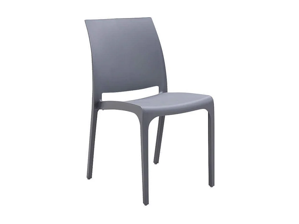 MilaniHome.it - set di 4 sedie poltrone da giardino in plastica design moderno colorata Grigio chiarodi coloreGrigio chiaro