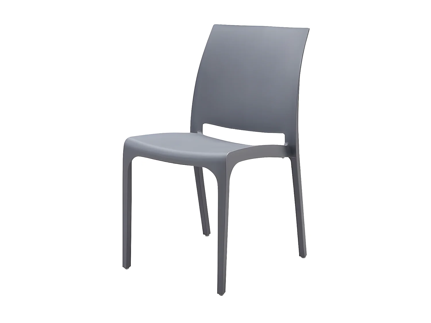 MilaniHome.it - set di 6 sedie poltrone da giardino in plastica design moderno colorata Grigio chiarodi coloreGrigio chiaro