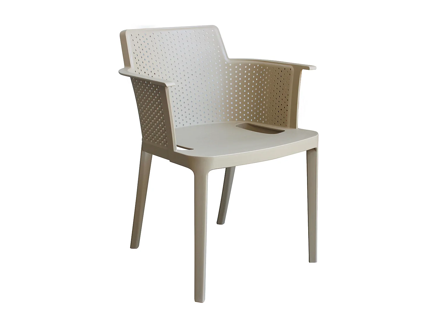 MilaniHome.it - set di 4 Poltrone in plastica per esterno giardino interno sala da pranzo colorata polipropilenedi coloreTortora