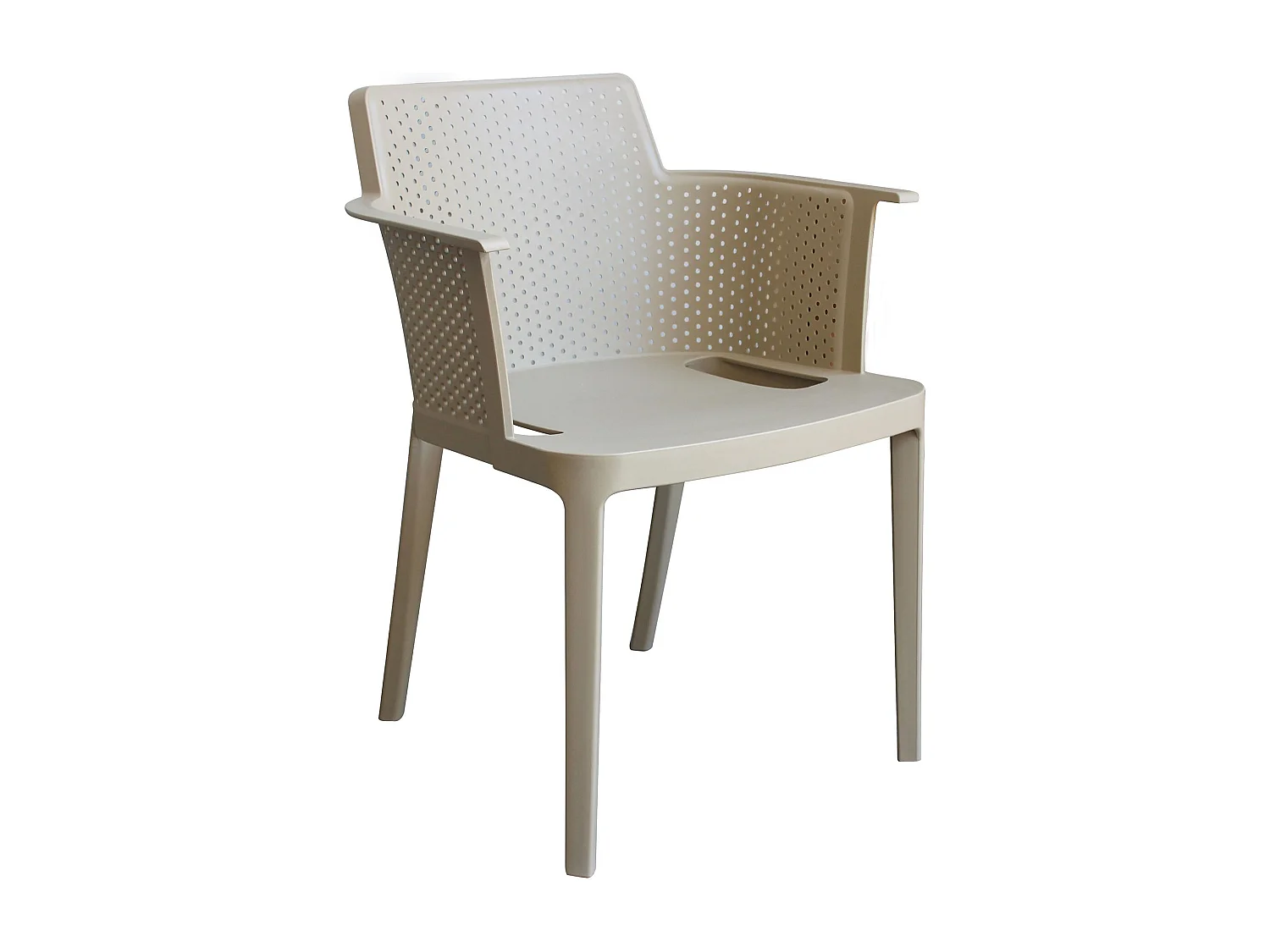 MilaniHome.it - set di 4 Poltrone in plastica per esterno giardino interno sala da pranzo colorata polipropilenedi coloreTortora